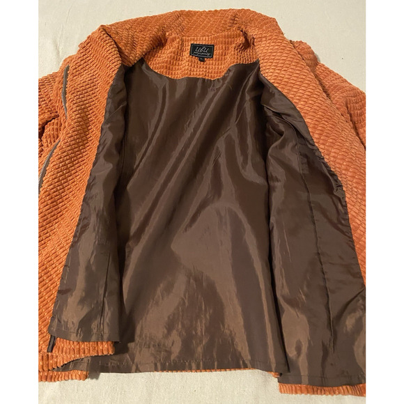 UBU Jacket Womens XL Extra-Large Orange Waffle Weave Cottage Core Fall Jacket - Picture 7 of 15